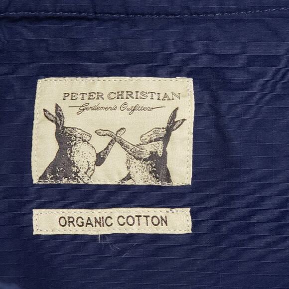 NWT Peter Christian Navy Blue Drawstring Waist Ripstop Pant Organic Cotton 46x30 - Picture 8 of 14